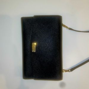 Kate spade black crossbody bag with gold details - coin purse and card holder